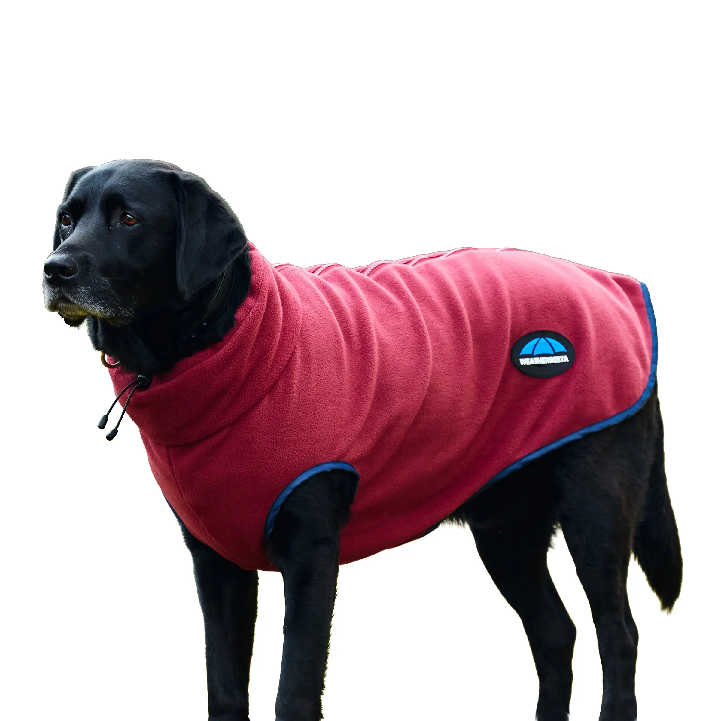 Weatherbeeta Comfitec Fleece Zip Dog Coat Burgundy/ Navy - Image 4