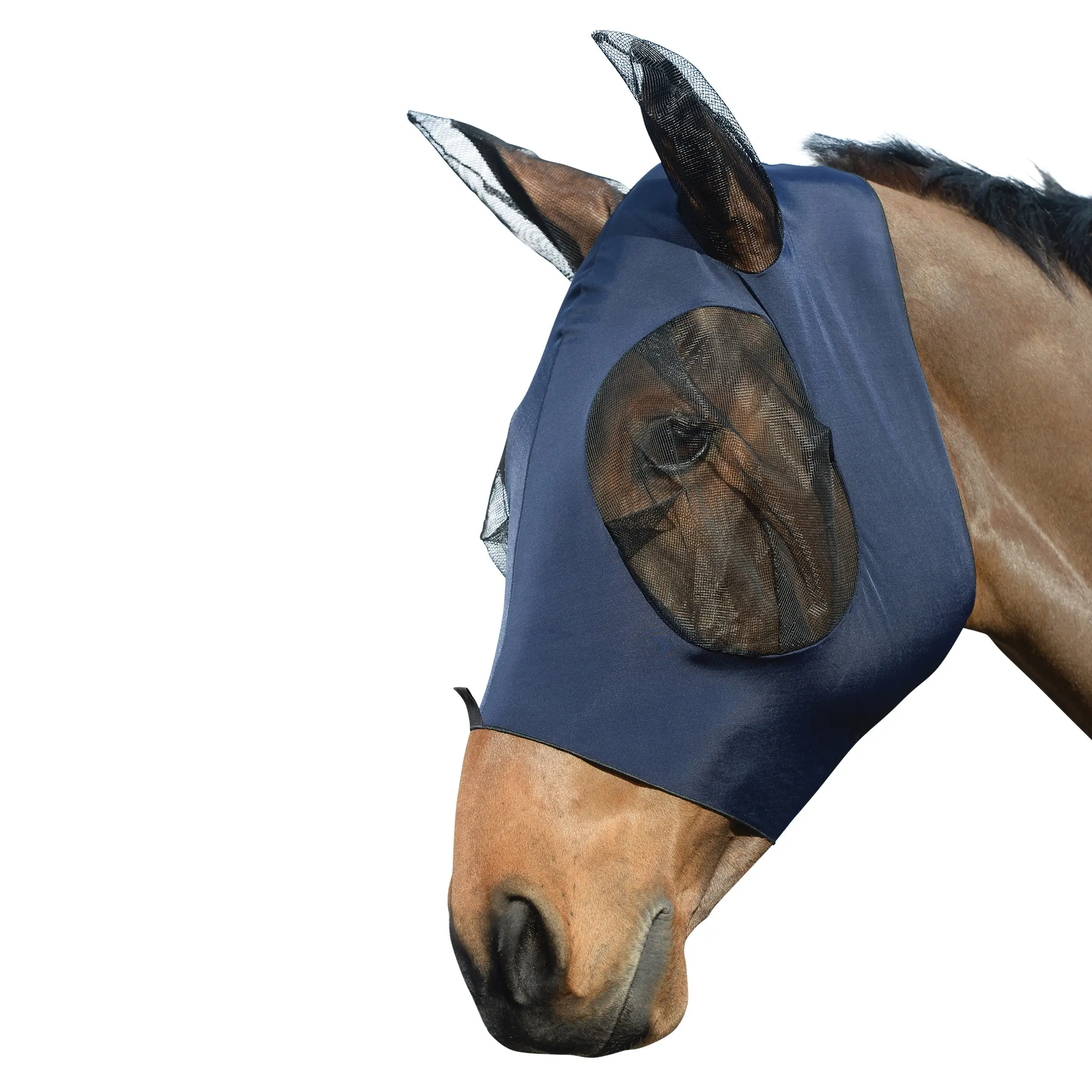 Weatherbeeta Navy Stretch Bug Dual Eye Saver Fly Mask With Ears - Image 3