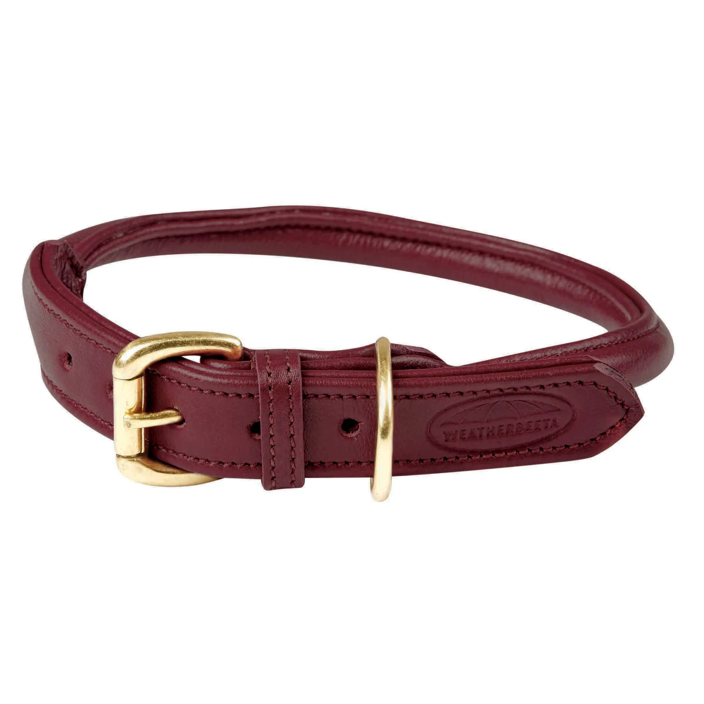 Weatherbeeta Rolled Leather Maroon Dog Collar - Image 10
