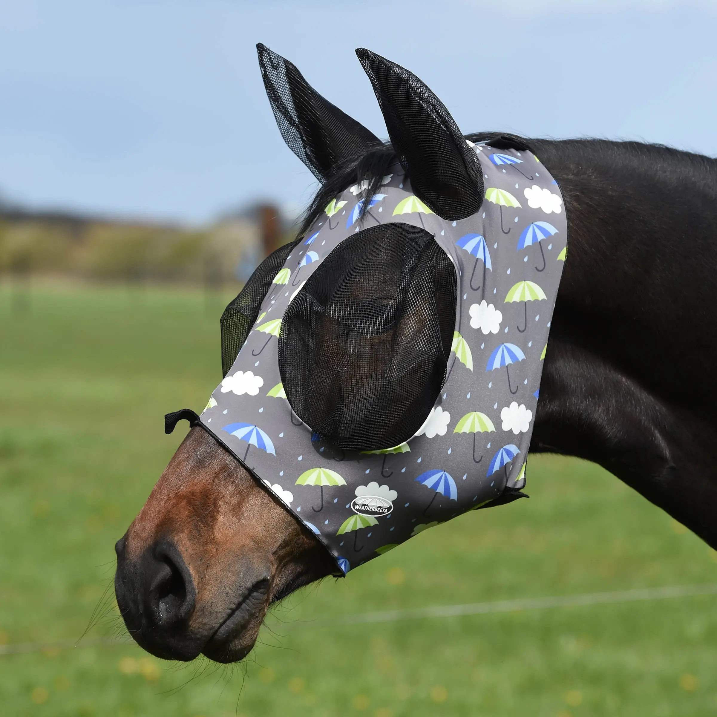Weatherbeeta Royal Blue/Black Deluxe Stretch Bug Eye Saver With Ears - Image 14