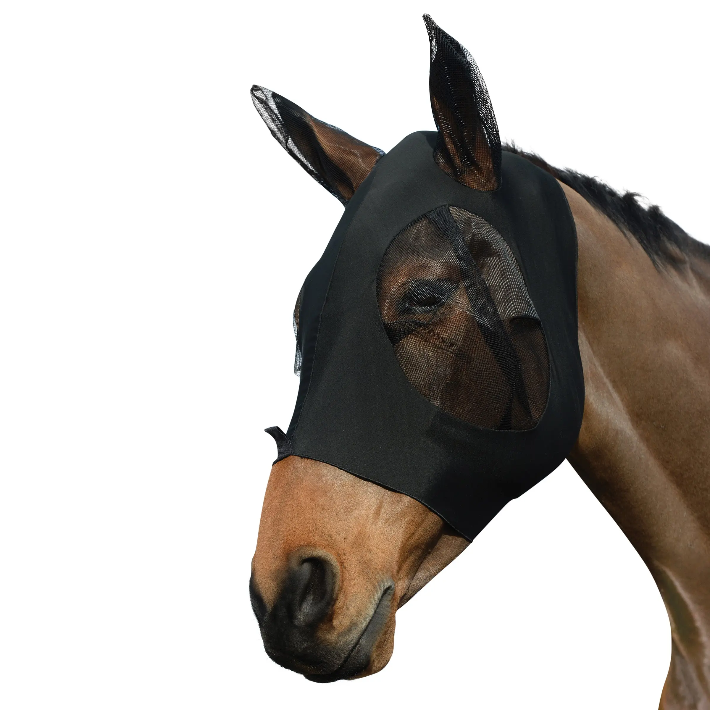 Weatherbeeta Black Stretch Bug Dual Eye Saver Fly Mask With Ears - Image 3