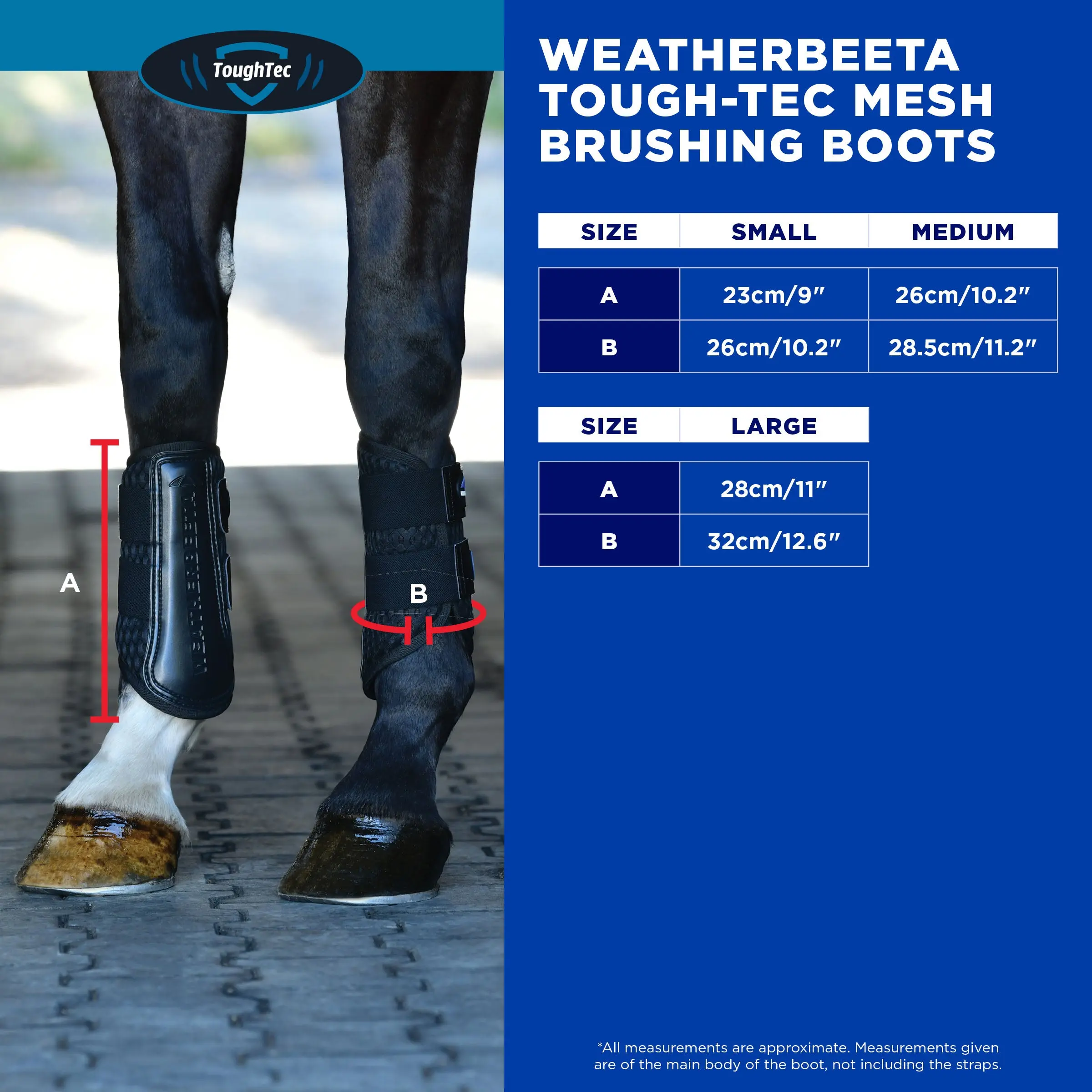 Weatherbeeta Tough-Tec Mesh Brushing Boots Black/Black - Image 5