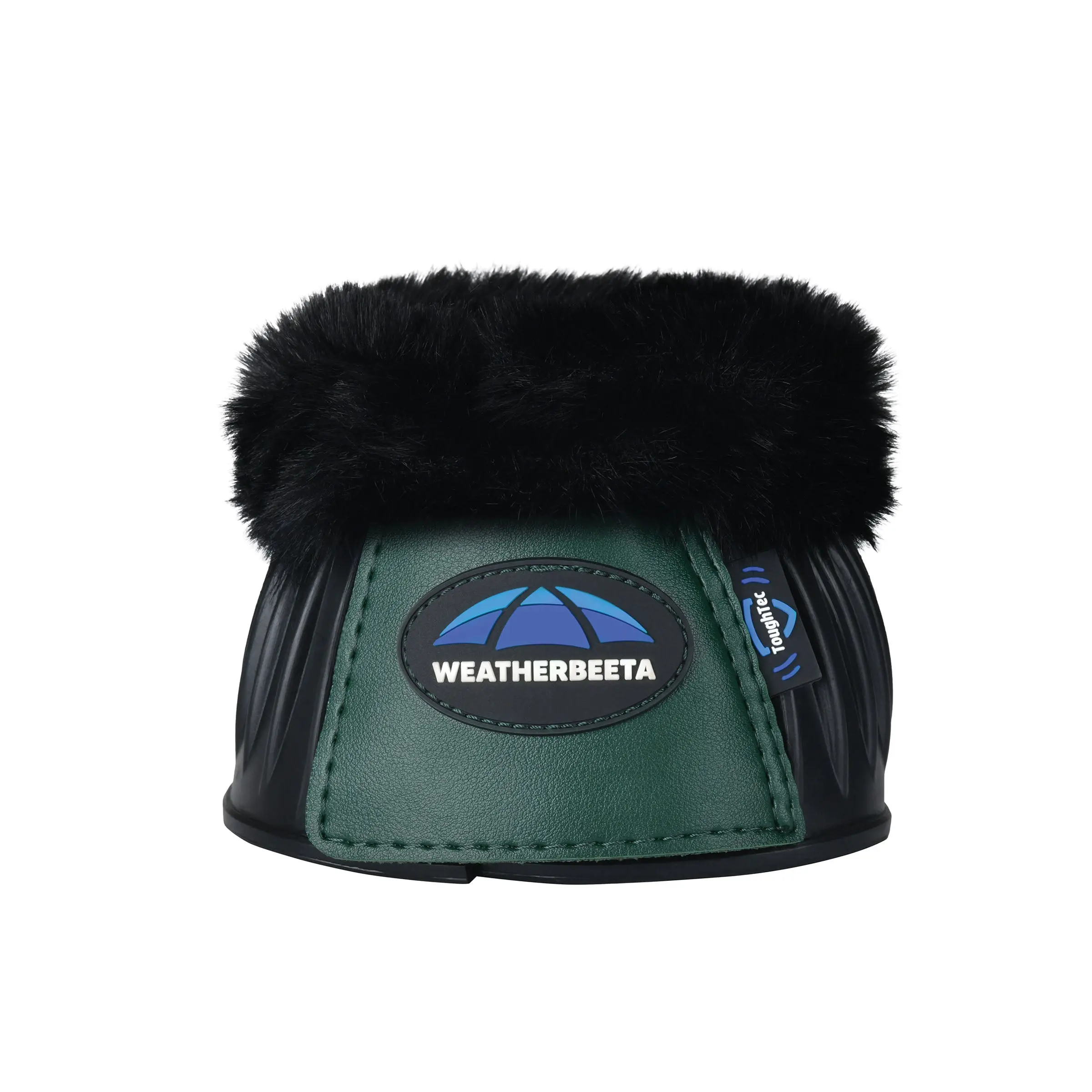 Weatherbeeta Tough-Tec Prime Fleece Trim Rubber Bell Boots Black/Forest Green - Image 2