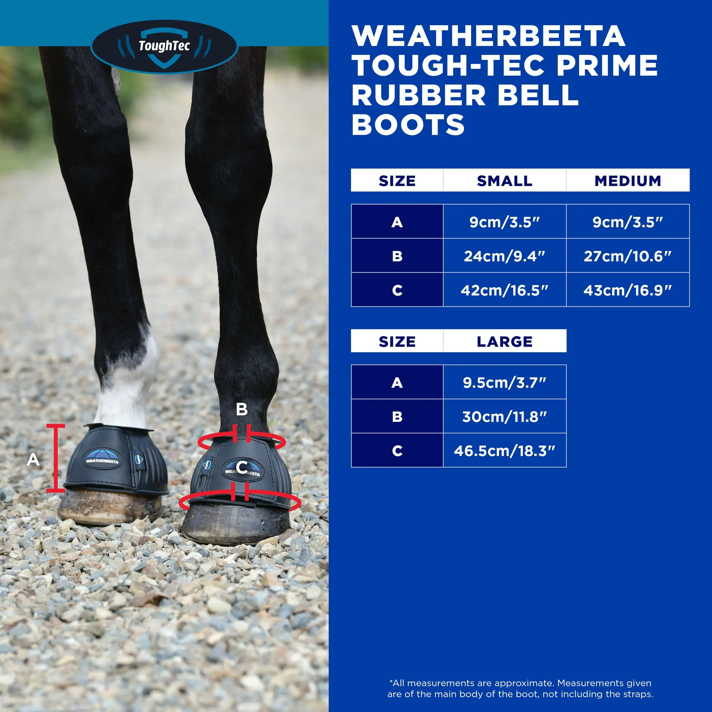 Weatherbeeta Tough-Tec Prime Rubber Bell Boots Black/Grey - Image 6